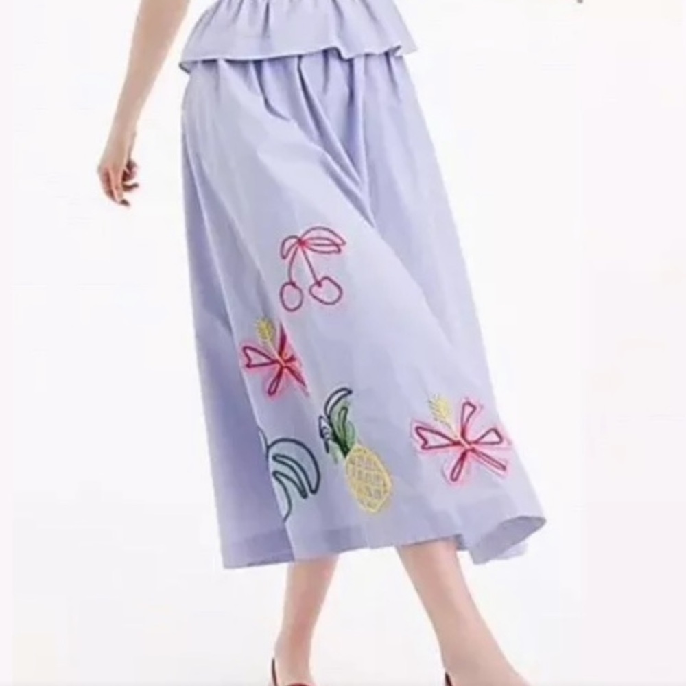 J Crew Tropical Embroidered Skirt Size 16 NWT